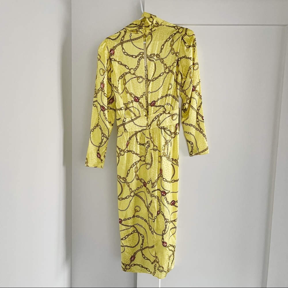 *SOLD* Ronny Kobo Kaira Silk Chain Link Printed Satin Dress NWT - Picture 13 of 15